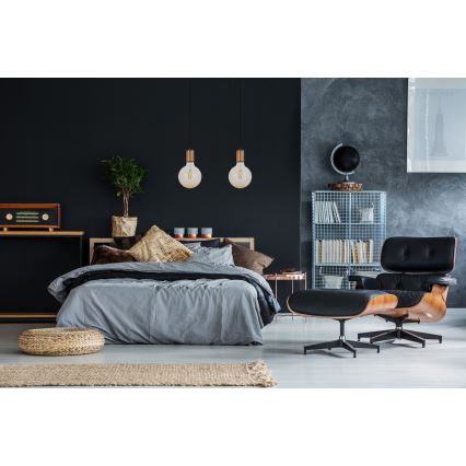 Lustră pe cablu MIROS 2xE27/60W/230V neagră/cupru