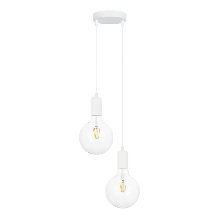 Lustră pe cablu MIROS 2xE27/60W/230V rotundă albă