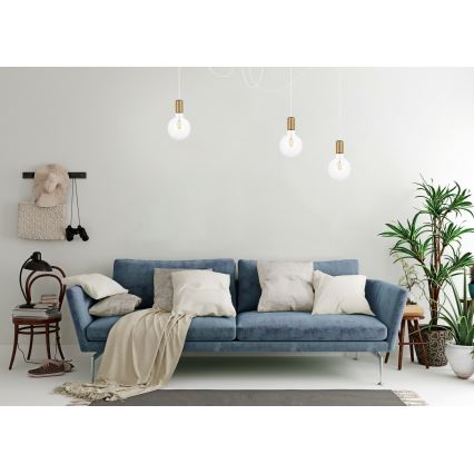 Lustră pe cablu MIROS 3xE27/60W/230V albă/aurie