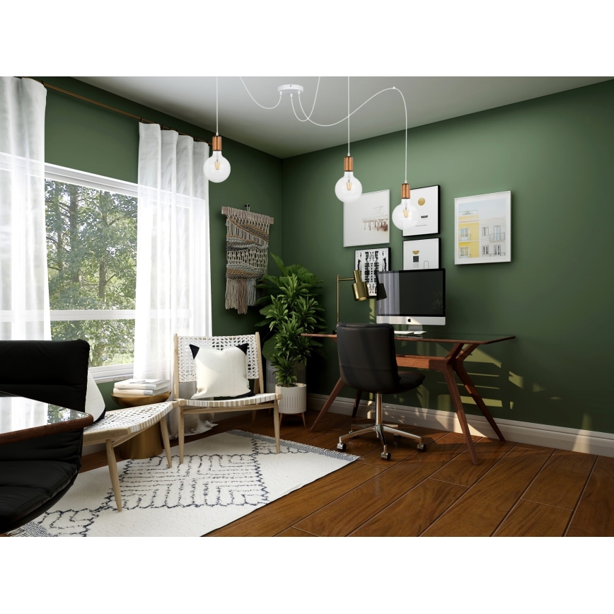 Lustră pe cablu MIROS 3xE27/60W/230V albă/cupru