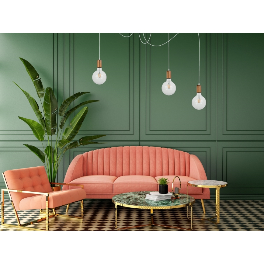 Lustră pe cablu MIROS 3xE27/60W/230V albă/cupru