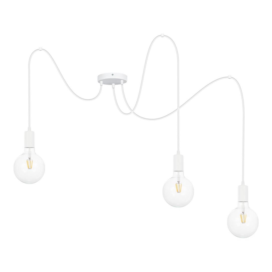 Lustră pe cablu MIROS 3xE27/60W/230V albă
