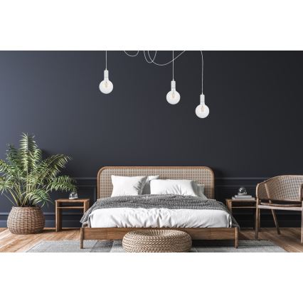 Lustră pe cablu MIROS 3xE27/60W/230V albă