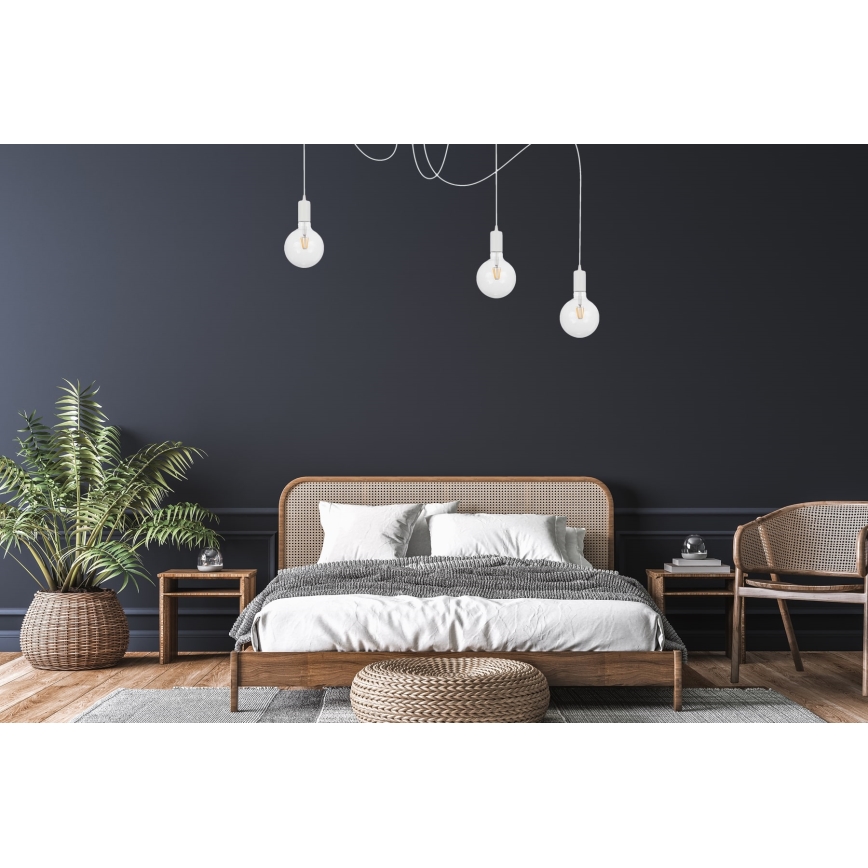 Lustră pe cablu MIROS 3xE27/60W/230V albă