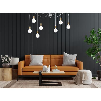 Lustră pe cablu MIROS 7xE27/60W/230V albă/aurie