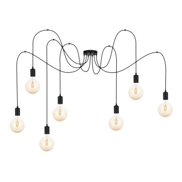 Lustră pe cablu MIROS 7xE27/60W/230V neagră