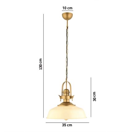 Lustră pe cablu MONZA 1x E27/40W/230V Ø 35 cm crem/bronz