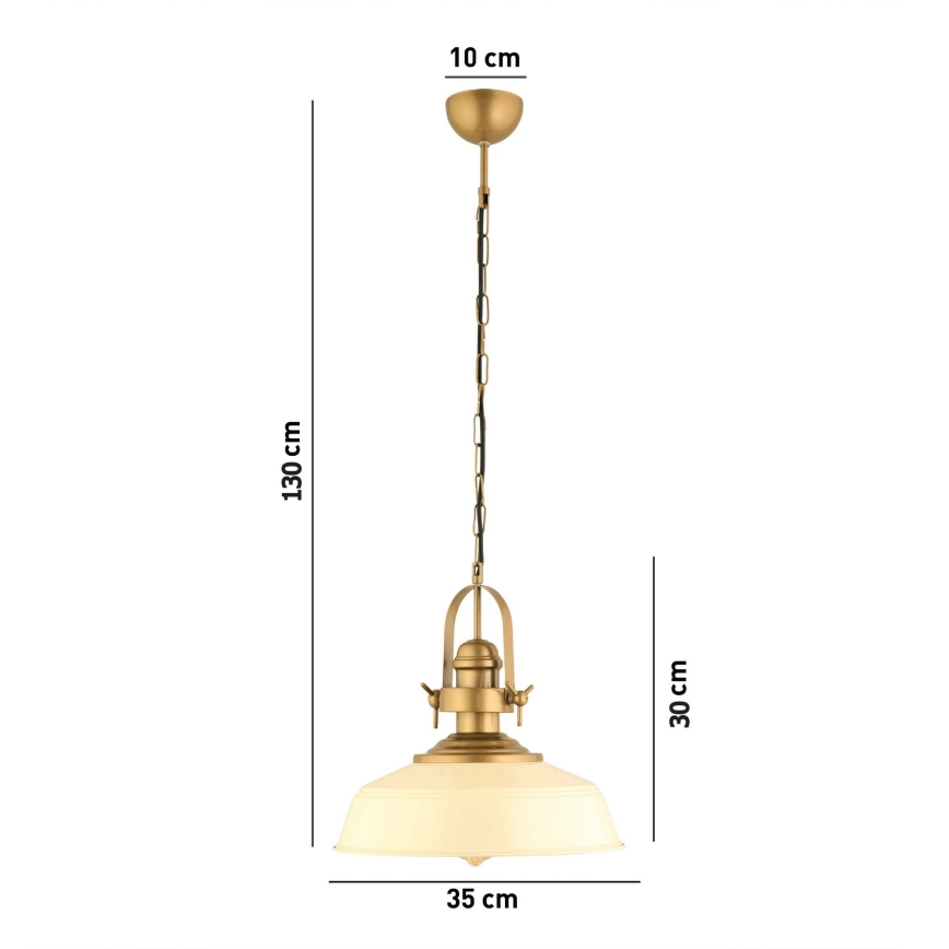 Lustră pe cablu MONZA 1x E27/40W/230V Ø 35 cm crem/bronz