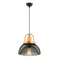 Lustră pe cablu MONZA 1xE27/40W/230V Ø 29 cm negru/auriu