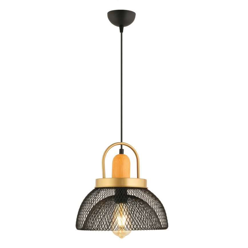 Lustră pe cablu MONZA 1xE27/40W/230V Ø 29 cm negru/auriu