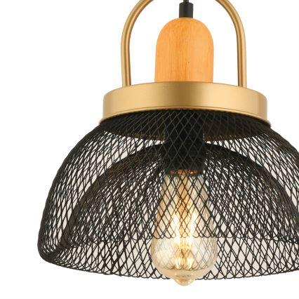 Lustră pe cablu MONZA 1xE27/40W/230V Ø 29 cm negru/auriu