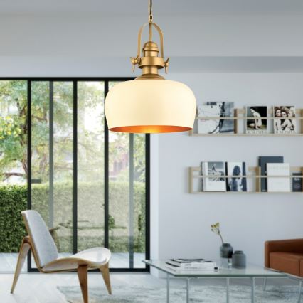 Lustră pe cablu MONZA 1xE27/40W/230V Ø 30 cm crem/bronz