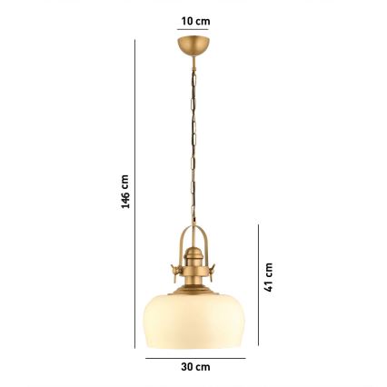 Lustră pe cablu MONZA 1xE27/40W/230V Ø 30 cm crem/bronz