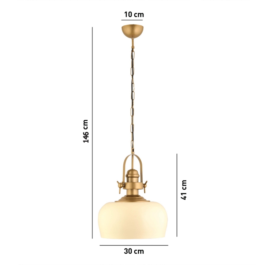Lustră pe cablu MONZA 1xE27/40W/230V Ø 30 cm crem/bronz