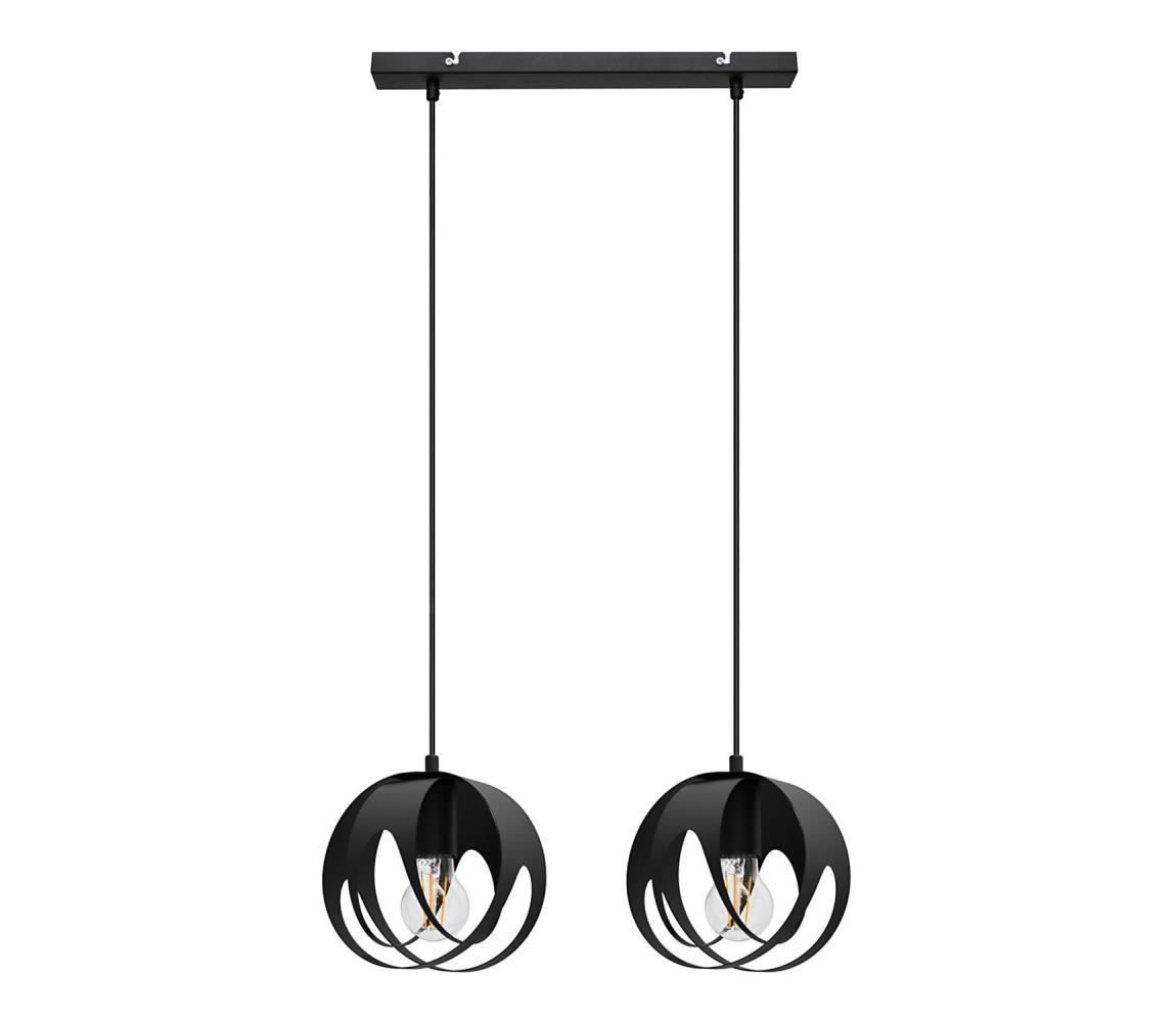 Lustră pe cablu MOONLIGHT 2xE27/60W/230V neagră