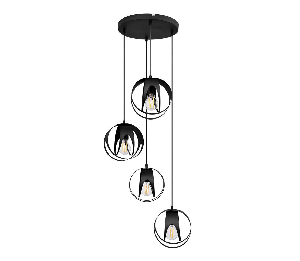 Lustră pe cablu MOONLIGHT 4xE27/60W/230V neagră