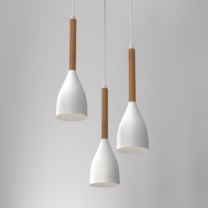 Lustră pe cablu MUZA NEW 3xE27/60W/230V albă rotundă