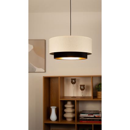 Lustră pe cablu NATIA 1xE27/60W/230V Ø45 cm alb/negru