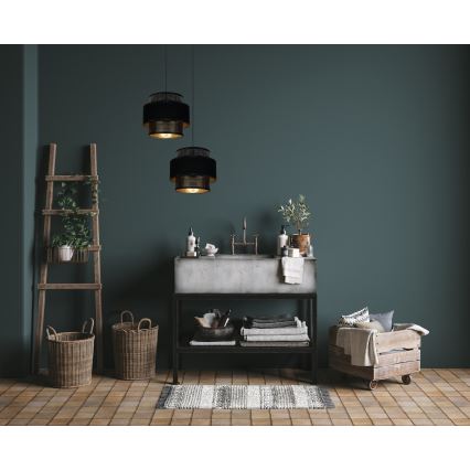 Lustră pe cablu NESS 2xE27/60W/230V d. 30 cm neagră