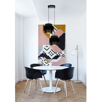 Lustră pe cablu NESS 2xE27/60W/230V d. 30 cm neagră