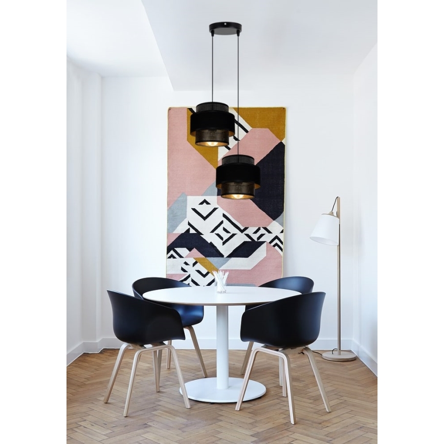 Lustră pe cablu NESS 2xE27/60W/230V d. 30 cm neagră