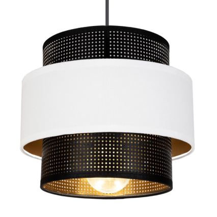 Lustră pe cablu NESS 2xE27/60W/230V neagră/albă