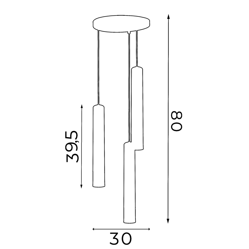 Lustră pe cablu NEST 3xGU10/8W/230V albă/crom lucios