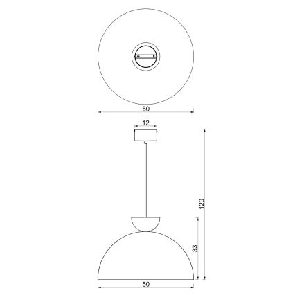 Lustră pe cablu NEVIS 1xE27/15W/230V Ø 50 cm maro