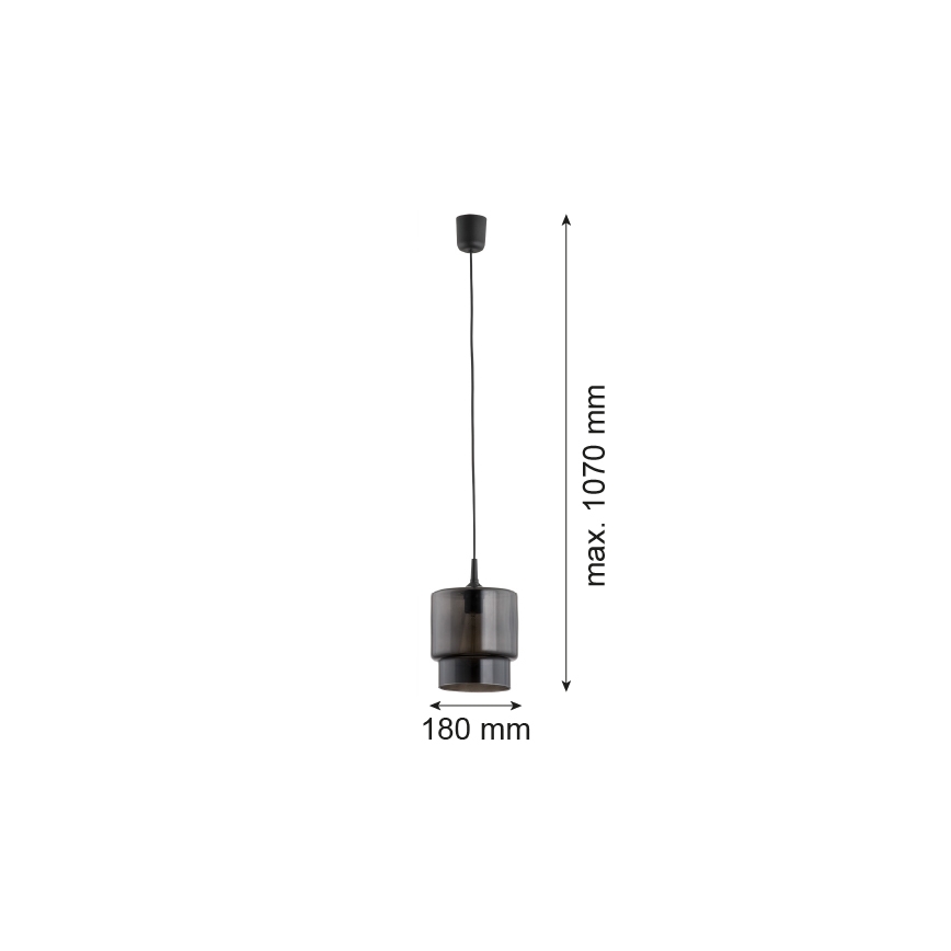 Lustră pe cablu NEWA 1xE27/15W/230V neagră Argon 3270