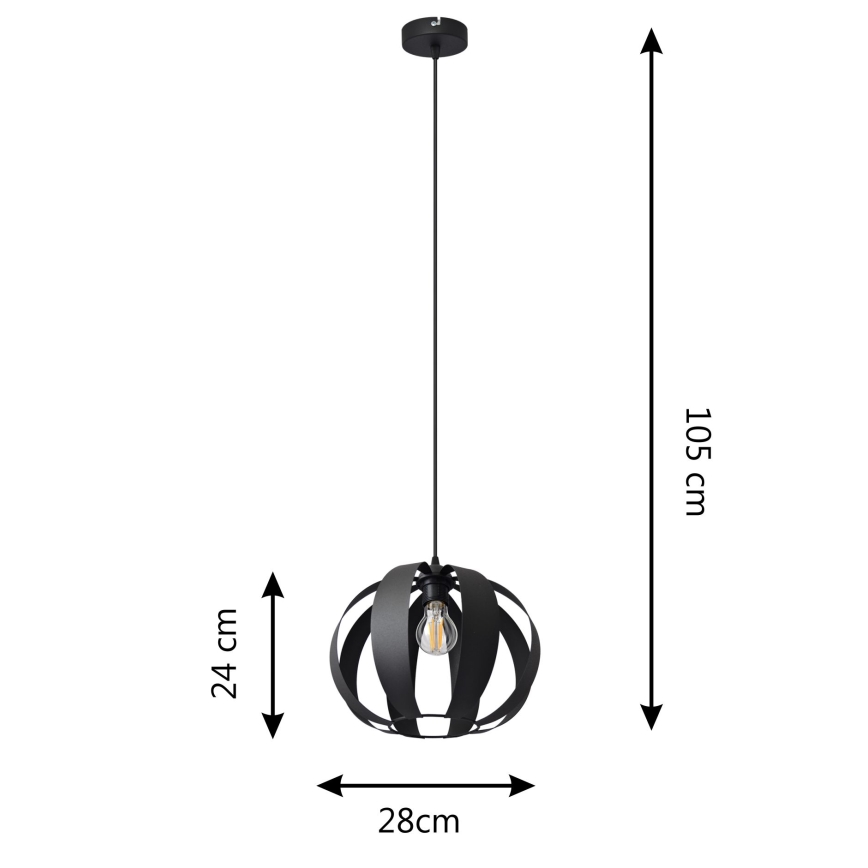 Lustră pe cablu NEWTON 1xE27/15W/230V neagră