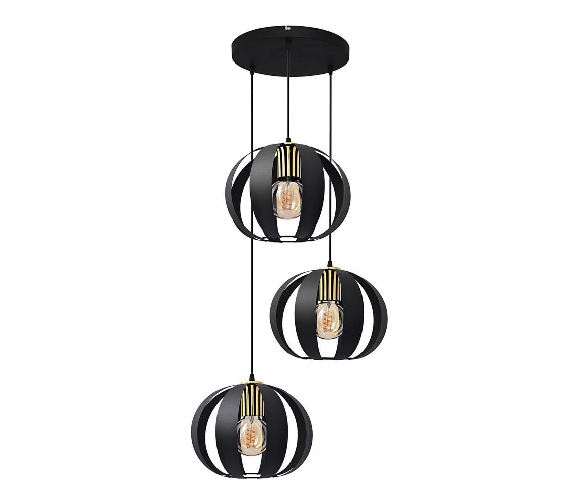 Lustră pe cablu NEWTON 3xE27/60W/230V neagră