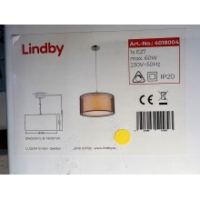 Lustră pe cablu NICA 1xE27/60W/230V Lindby