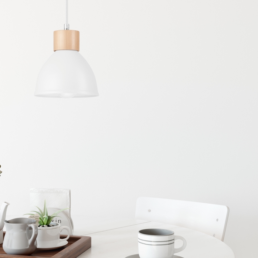 Lustră pe cablu NICO 1xE27/60W/230V albă