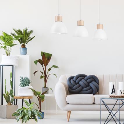 Lustră pe cablu NICO 3xE27/60W/230V albă