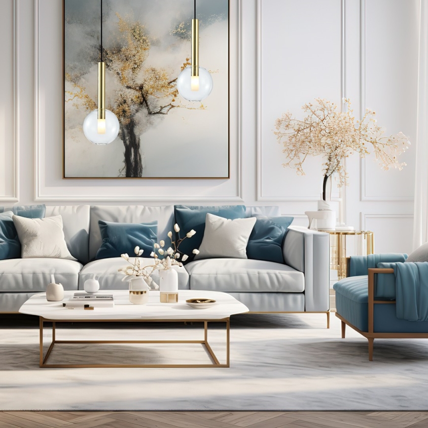 Lustră pe cablu NIKO 1xG9/9W/230V d. 15 cm auriu