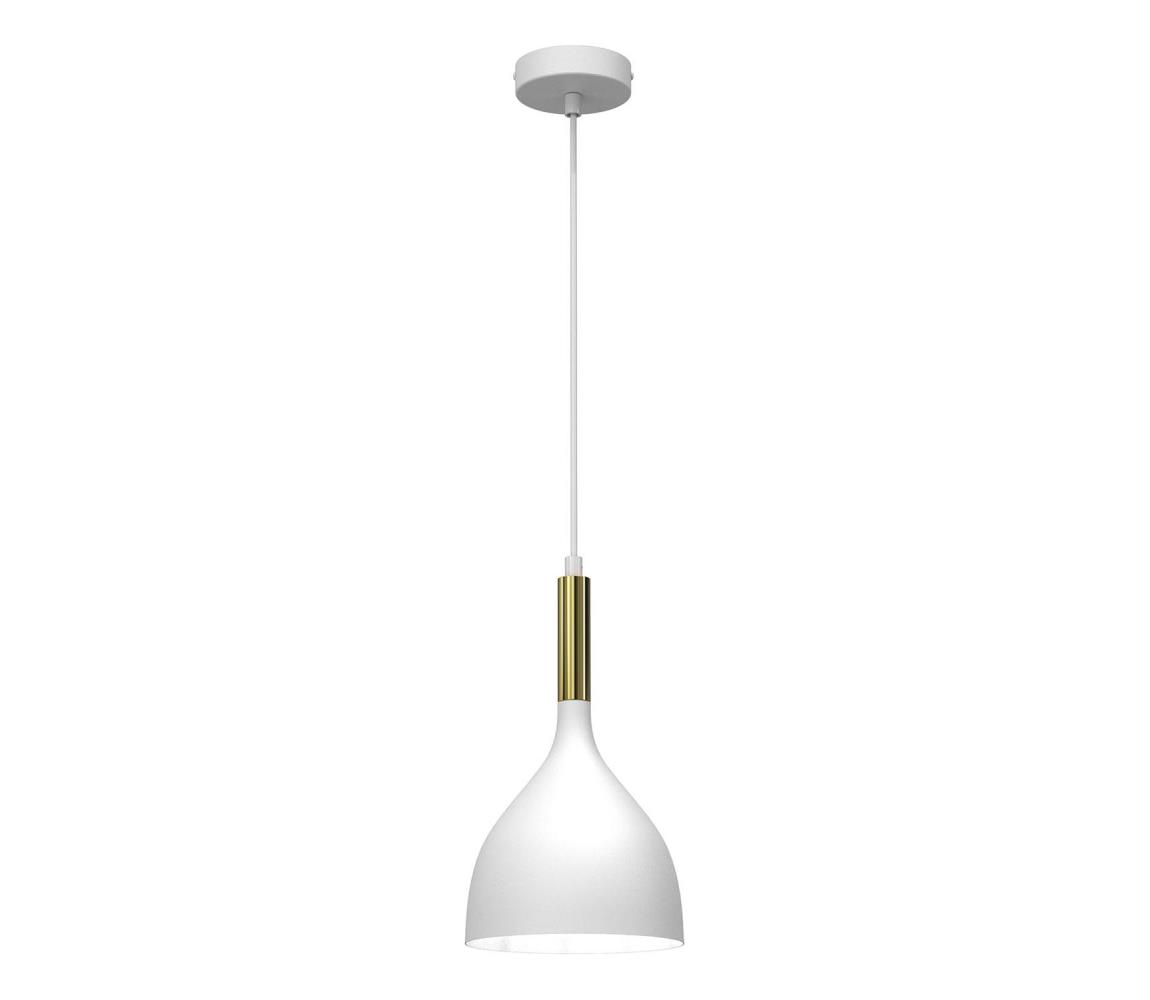 Lustră pe cablu NOAK 1xE27/60W/230V albă/crom lucios