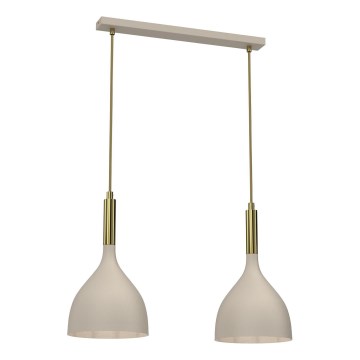 Lustră pe cablu NOAK 2xE27/15W/230V bej/auriu
