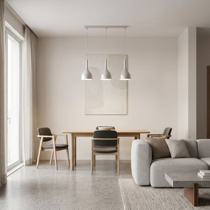 Lustră pe cablu NOAK 3xE27/15W/230V crem