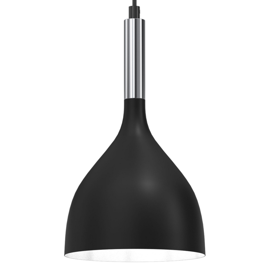 Lustră pe cablu NOAK 3xE27/60W/230V neagră/crom lucios