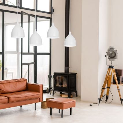 Lustră pe cablu NOAK 4xE27/60W/230V albă