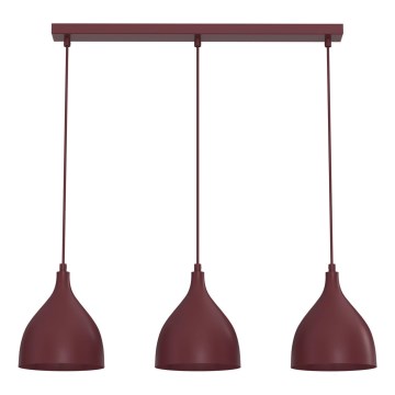 Lustră pe cablu NOAK CLASSIC 3xE27/15W/230V burgundiu