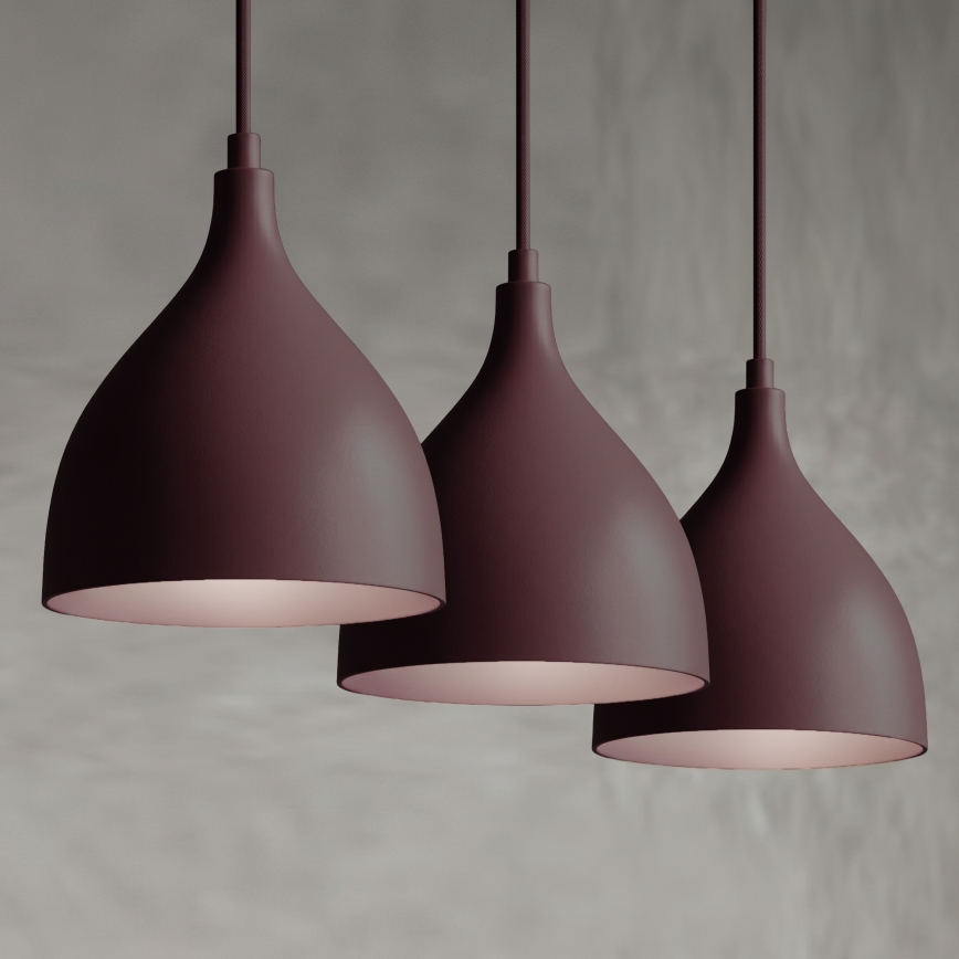 Lustră pe cablu NOAK CLASSIC 3xE27/15W/230V burgundiu
