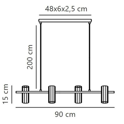 Lustră pe cablu Nordlux ALANIS 4xGU10/15W/230V negru