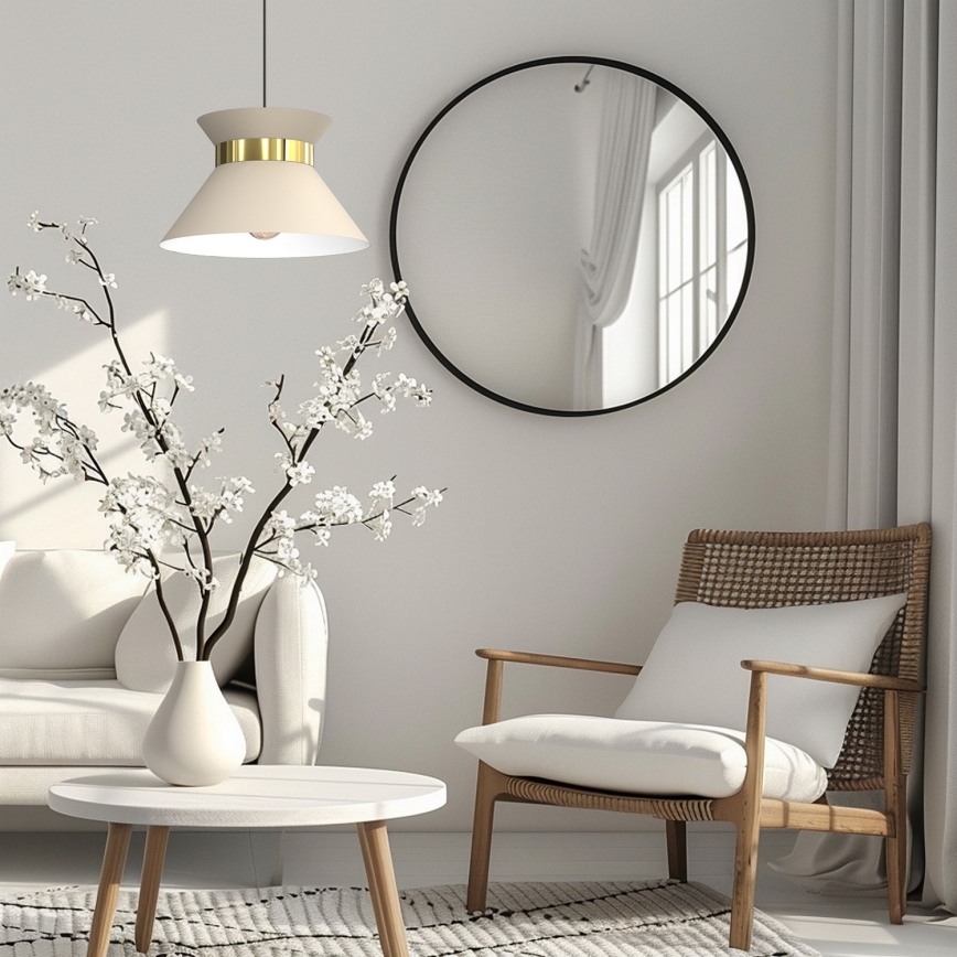 Lustră pe cablu NORGE 1xE27/15W/230V bej/auriu