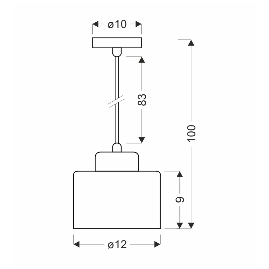 Lustră pe cablu OLENA 1xE27/60W/230V neagră