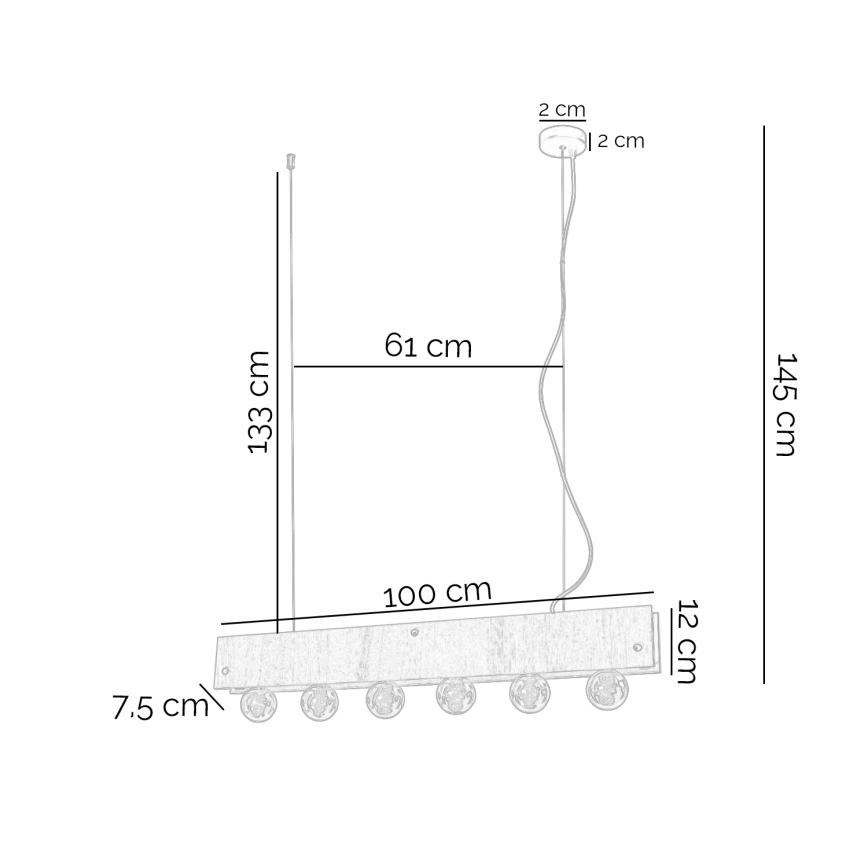 Lustră pe cablu ONLI ARGO 6xE27/22W/230V bej