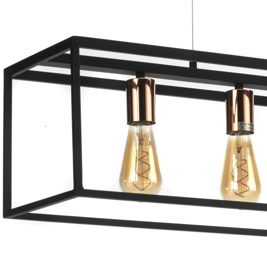 Lustră pe cablu ONLI FLOKI 4xE27/15W/230V negru/cupru