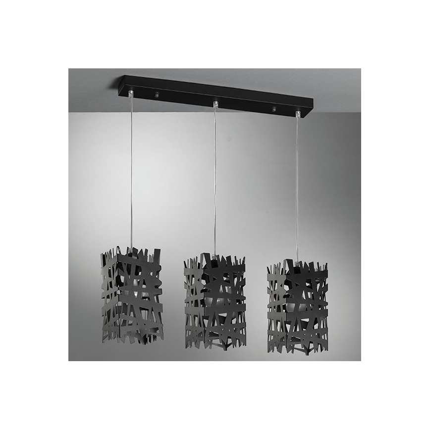 Lustră pe cablu ONLI FORESTA 3xE27/15W/230V negru