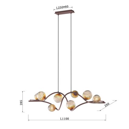 Lustră pe cablu ONLI FRIDA 8xG9/10W/230V cupru