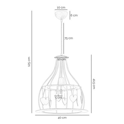Lustră pe cablu ONLI LEONILDE 1xE27/15W/230V bej